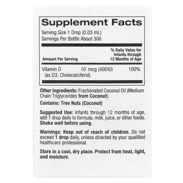 California Gold Nutrition Baby Vitamin D3 400 IU 10 мл 01954 фото