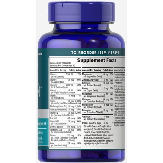 Puritan's Pride Ultra Woman 50 Plus Multi-Vitamin 60 Caplets 00970 фото