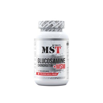 MST&reg; Glucosamine Chondroitin MSM + Hyaluronic Acid🧬 + L-Proline Глюкозамін Хондроїтин МСМ + Гіалуронова кислота + Пролін 90 таблеток 000103 фото