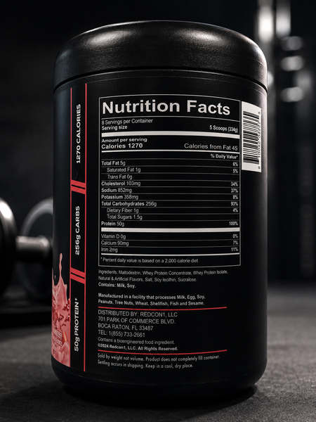 Гейнер Redcon1 Mass Gainer 2672 гр Strawberry 05879 фото