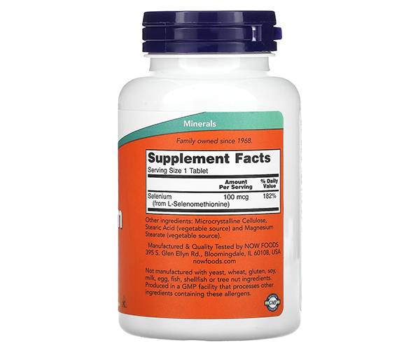 NOW FOODS SELENIUM 100 таб 01297 фото