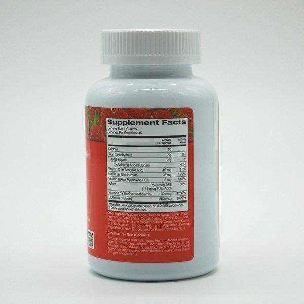 California Gold Nutrition, Жувальні таблетки з комплексом вітамінів групи B, без желатину та глютена, натуральний полуничний смак, 45 жувальних таблеток 01969 фото