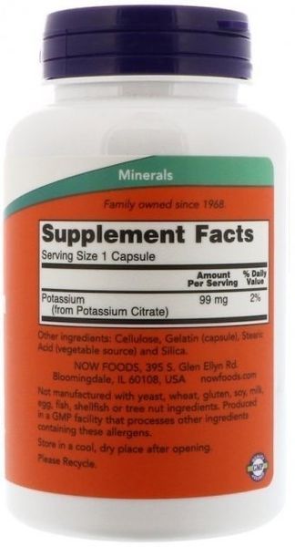 NOW Foods Potassium Citrate 99 mg 180 caps 01353 фото