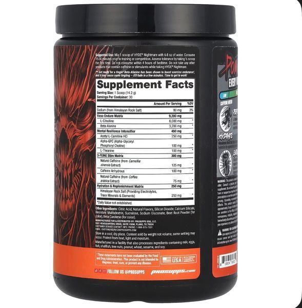 ProSupps HYDE&reg; Nightmare інтенсивна енергія перед тренуванням 04857 фото