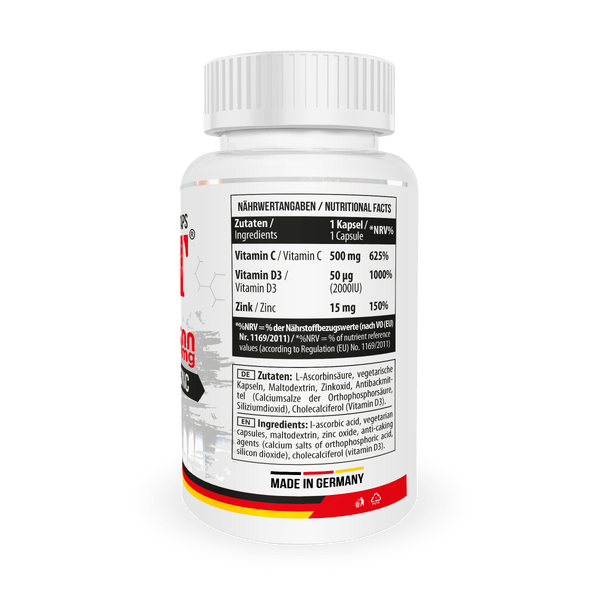 MST&reg; Vitamin C 500 + D3 + ZINC💊Вітамін Ц + Д3 + Цинк 100 капсул 000070 фото