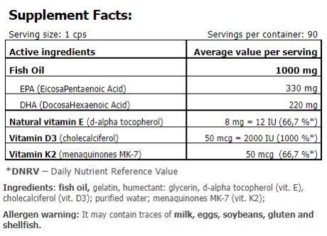 AMIX GREENDAY OMEGA3 FORTE 330/220 + D3,K2,VIT.E - 90 СОФТ ГЕЛЬ 01457 фото