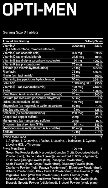 OPTIMUM NUTRITION OPTI MEN USA 240 00267 фото