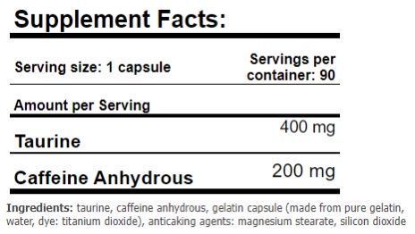 AMIX CAFFEINE 200MG WITH TAURINE - 90 КАПС 01746 фото
