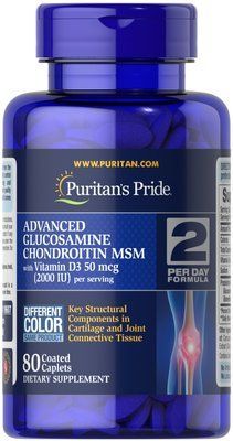 Puritans Pride Triple Strength Glucosamine Chondroitin with Vitamin D3 80 Caplets 01217 фото