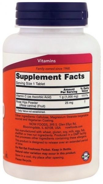 NOW Foods Vitamin C 1000 100 tabs 01025 фото
