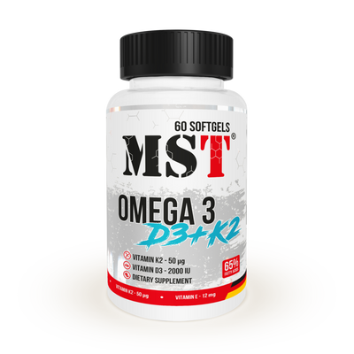 MST&reg; Omega 3 + D3 + K2 | Омега 3 + вітаміни Д3 + К2 | EPA 180 DHA 120 | 60 капсул 00926 фото