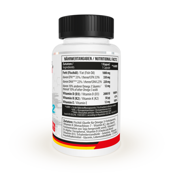 MST&reg; Omega 3 + D3 + K2 | Омега 3 + вітаміни Д3 + К2 | EPA 180 DHA 120 | 60 капсул 00926 фото